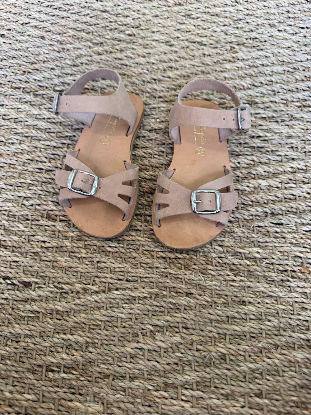 🤍 La Coqueta Baby/Toddler Leather Sandals Size EU 24 🤍